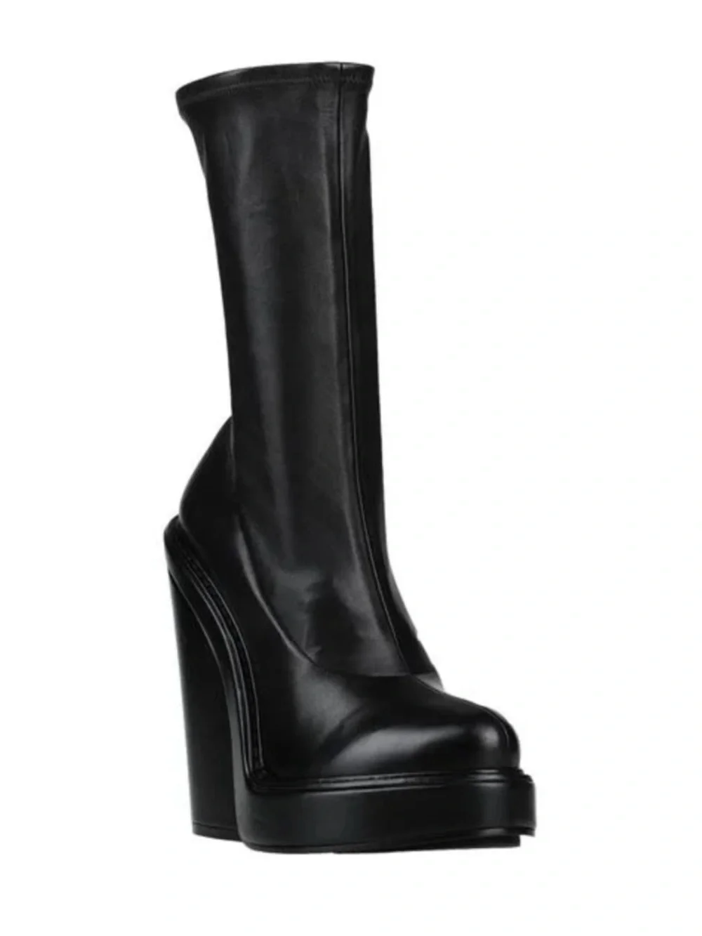 Givenchy Black Leather Platform Heel Boots - Picture 9 of 9